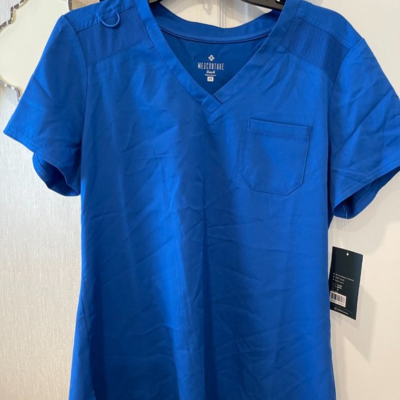 Med Couture Touch Tuck In Chest Pocket Scrub Top - Picture 2 of 4